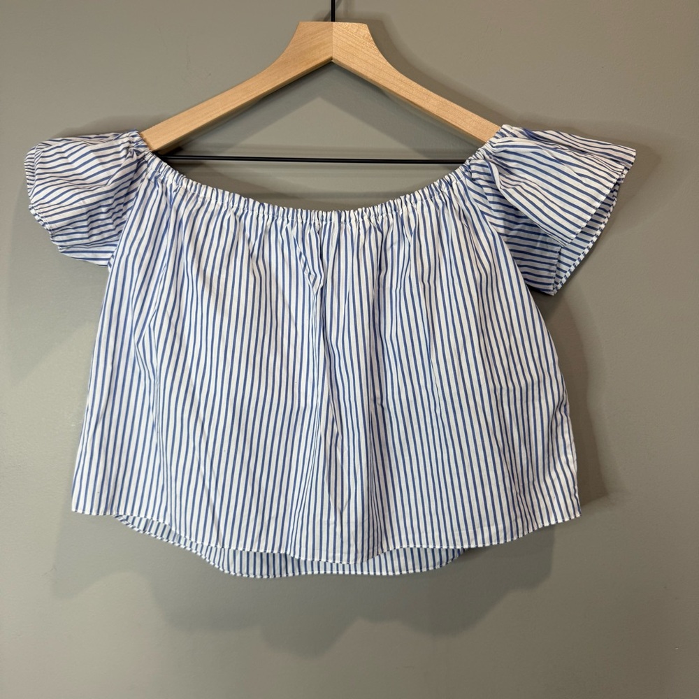 Zara Basics Cropped‎ Striped Blouse Size Small